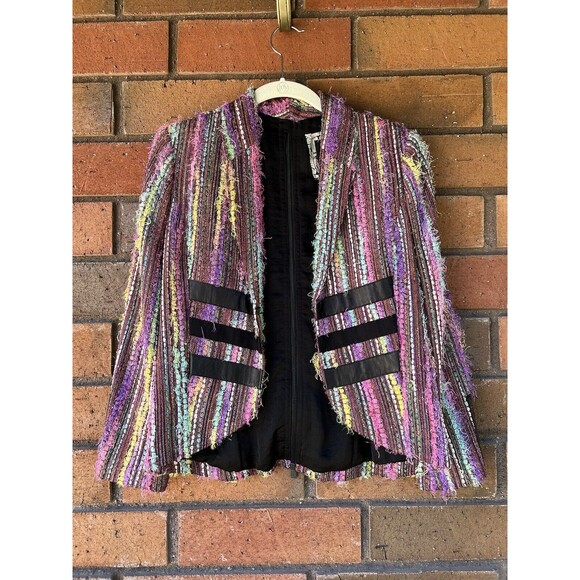 Kelly Wearstler Wearable Art Blazer Lambskin Accent Boucle | Multicolor | Size 0 - Picture 1 of 15